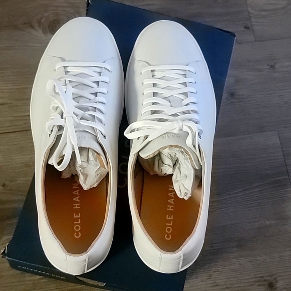 Cole Haan Grand Crosscourt white leather shoe